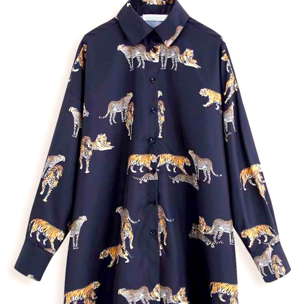 Chic Satin Shirt Dress - Size Large